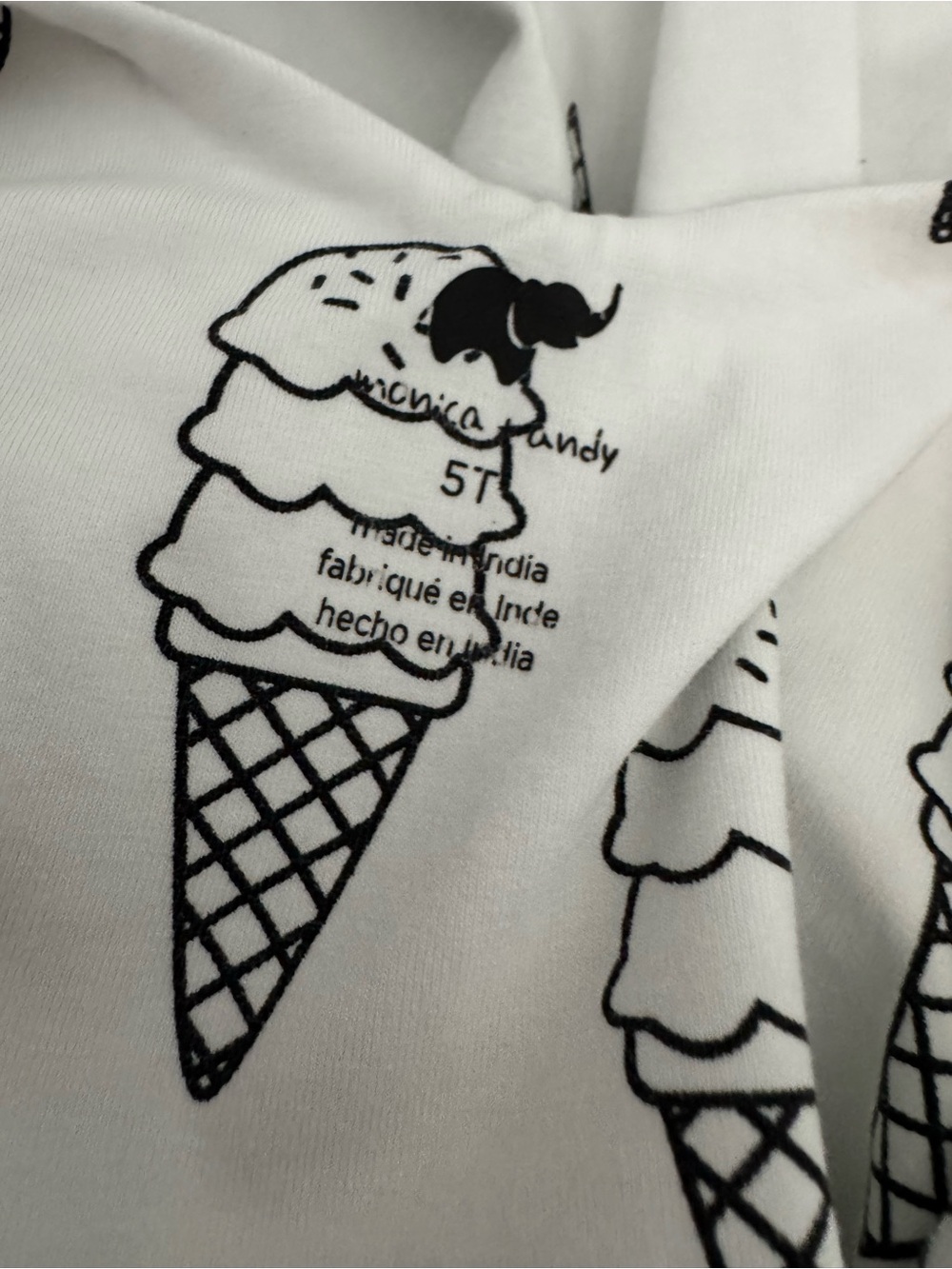 Long sleeve dress - Ice cream - organic cotton - Size 5 - Picture 3 of 4